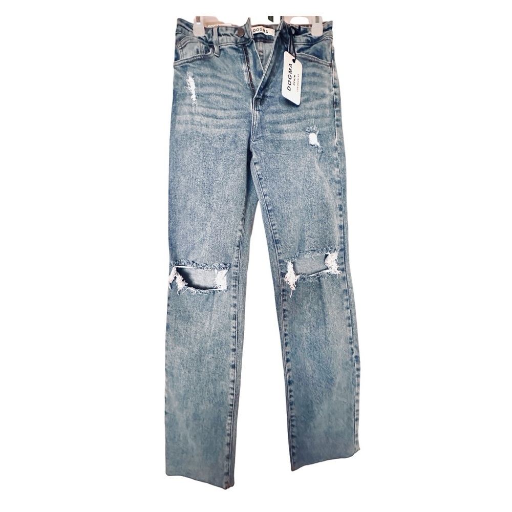 DOGMA DENIM - High Rise Straight Leg Denim Jeans- Style 7115 Size 7/27